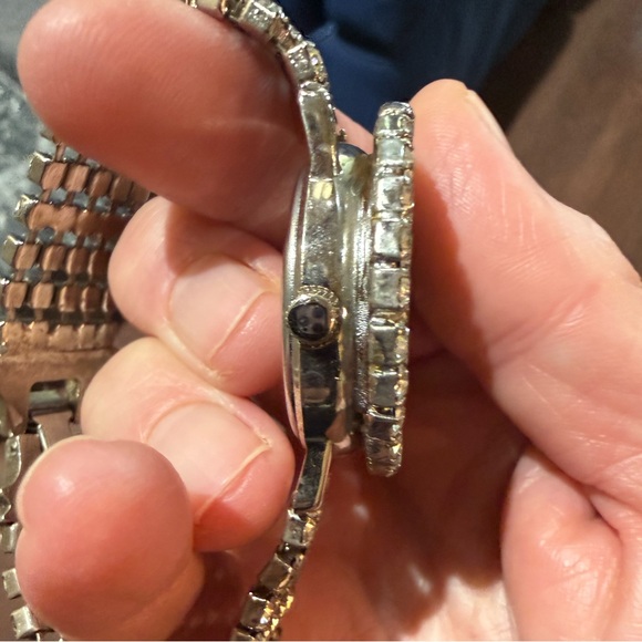 Jalga Vintage Crystal Bracelet Watch Prong Set Rhinestones New Battery - Picture 7 of 7